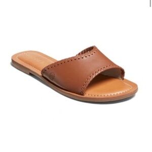 Jack Rogers Brown Leather scarlett slide